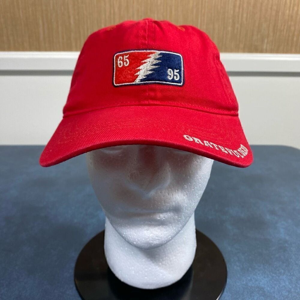 Liquid Blue Men's Grateful Dead - 65-95 Adjustable Baseball Cap Red OSFA New
